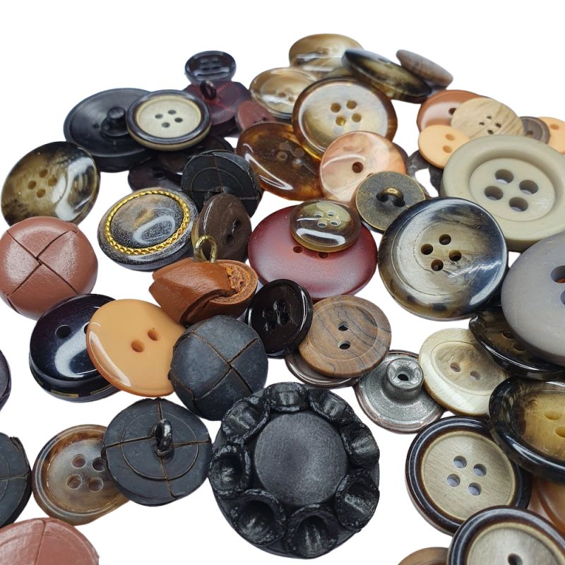 Mixed Button Pack 100g - Brown