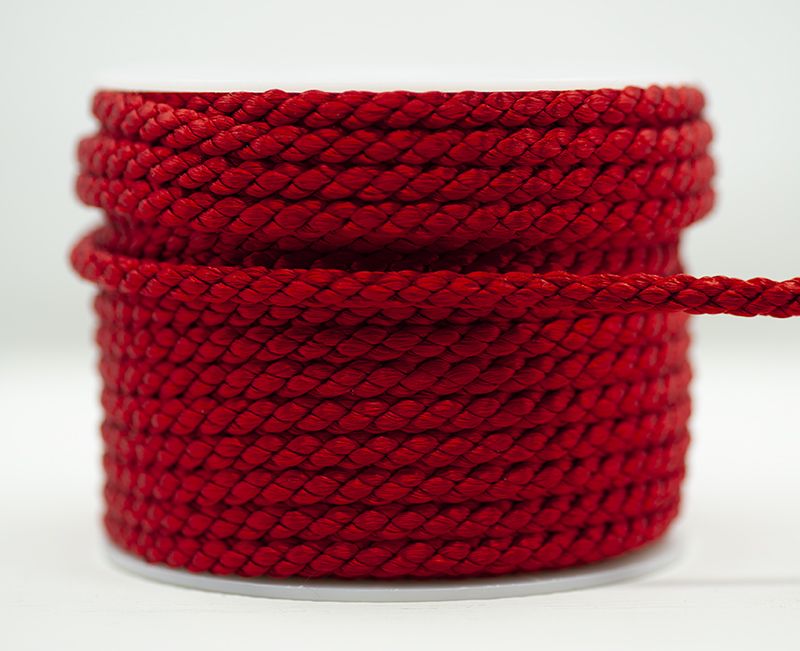 Crepe Cord Cotton Mix - Red 5mm