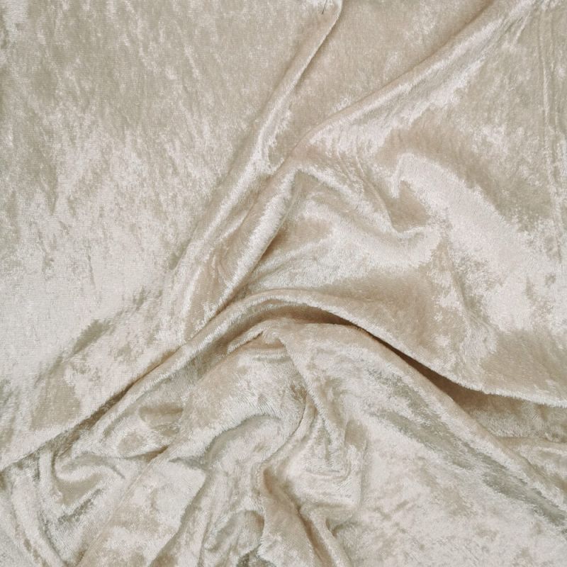 Crushed Velvet Fabric - Oyster Premium Velour 150cm