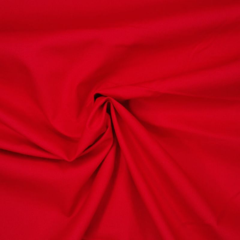 100% Organic Cotton Poplin Fabric - Red