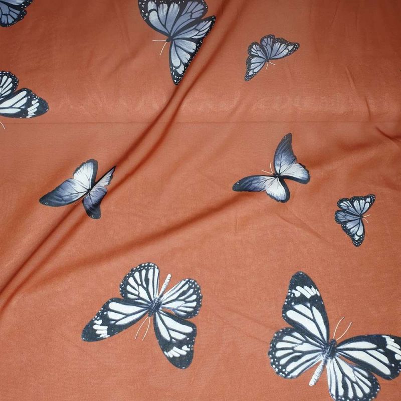 Chiffon Fabric Butterflies - Chestnut