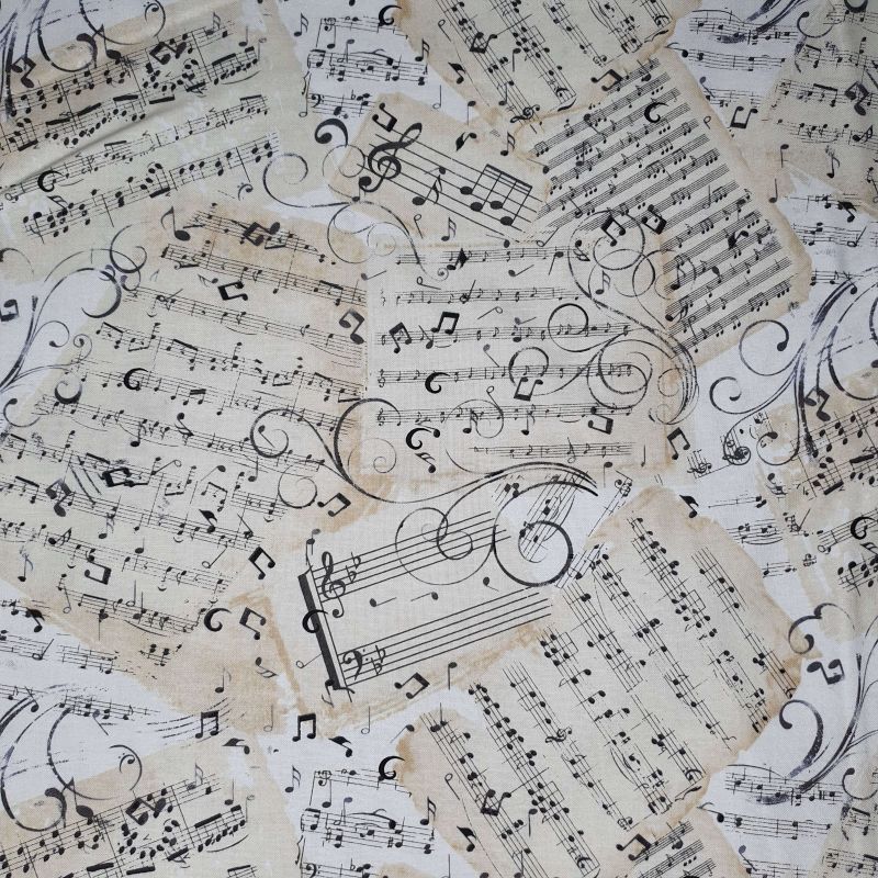 100% Cotton Digital Fabric Timeless Treasures - Music Natural