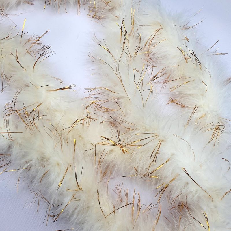 Marabou Feather String (Swansdown) - Cream & Gold