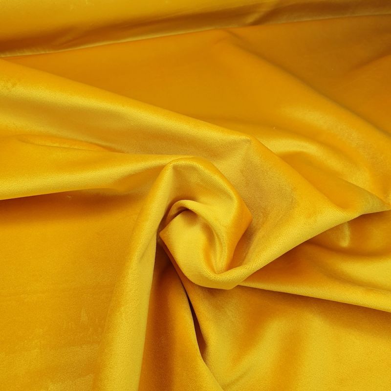 London Velour Curtain Upholstery Fabric - Sunshine Yellow