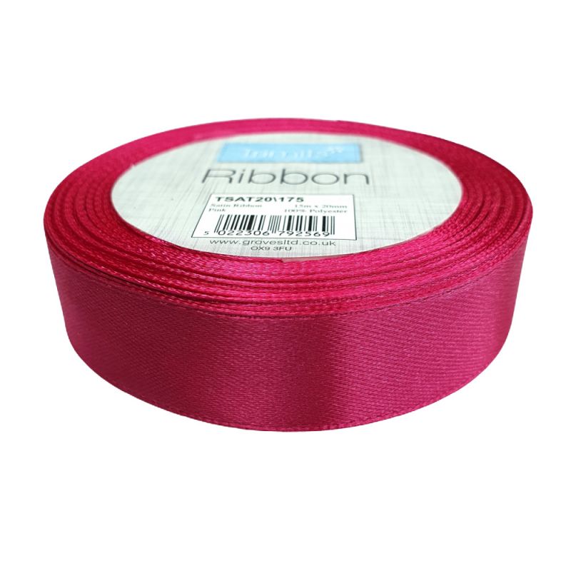 Trimits Budget Satin Ribbon - Cerise Pink 20mm