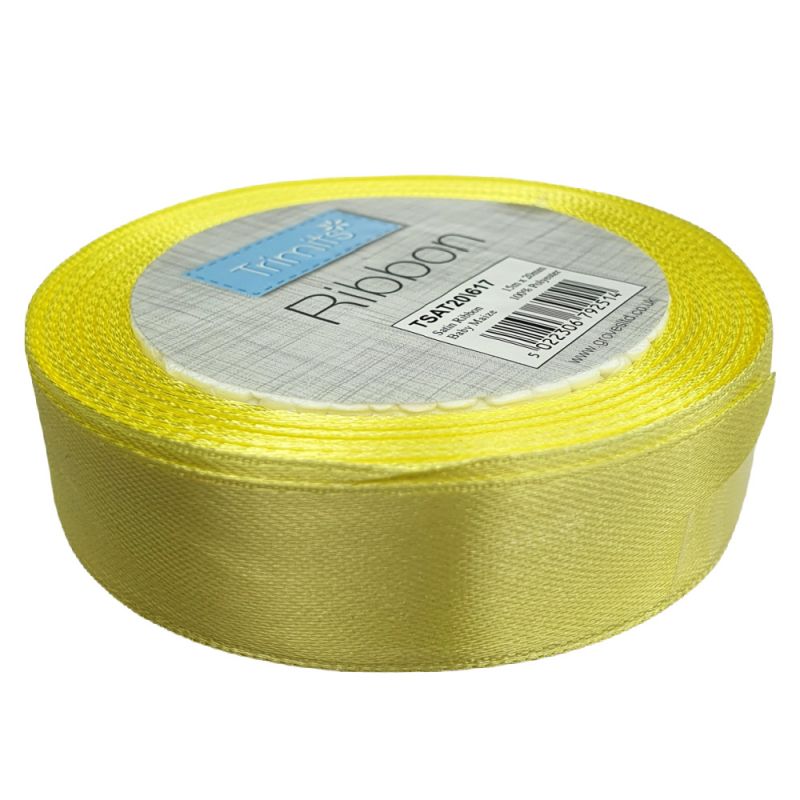 Trimits Budget Satin Ribbon - Yellow 20mm
