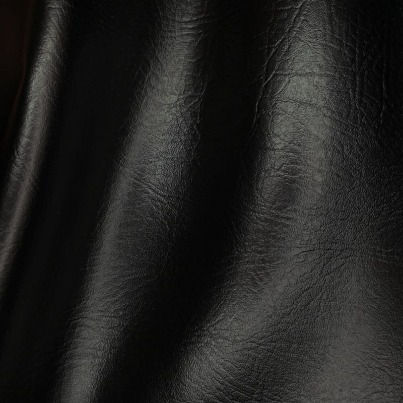 Fire Retardant Leatherette Leather Faux Fabric - Black