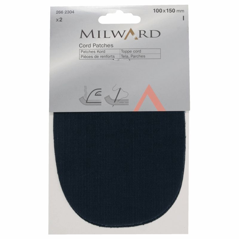 Milward Cord Patches Sew or Iron-on 100 x 150mm Navy