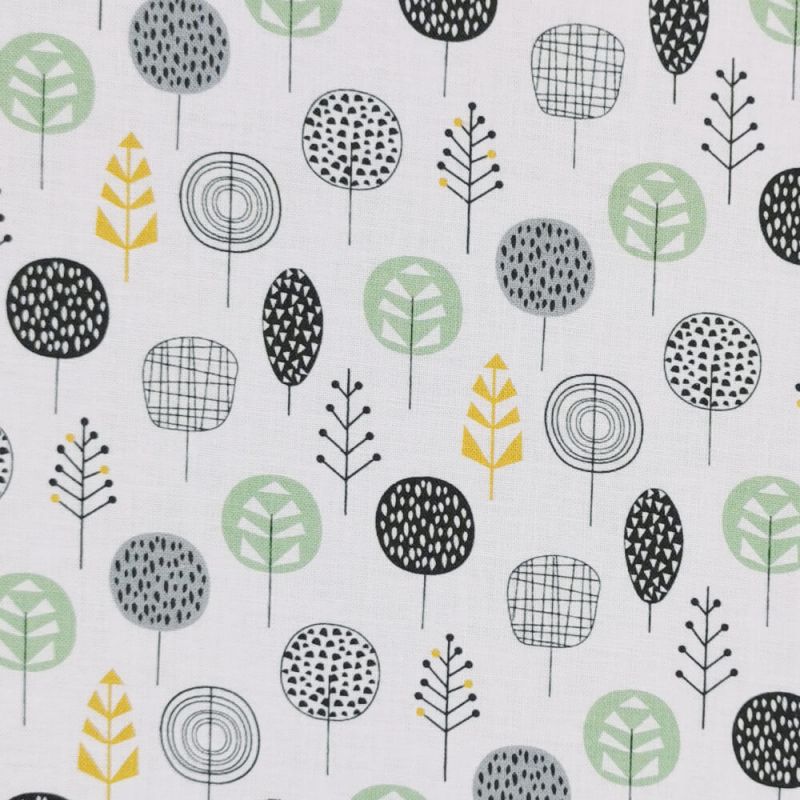 100% Cotton Print Fabric by Nutex - Leafy Meadow - Trees