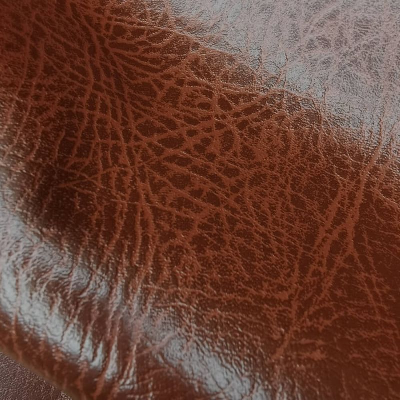 Fire Retardant Leatherette Leather Faux Fabric - Chestnut