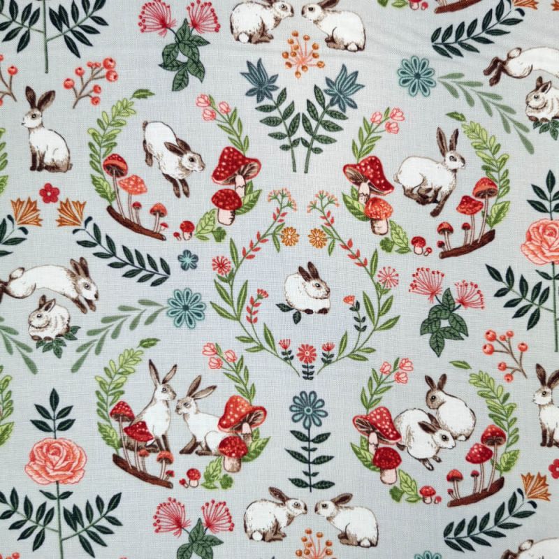 100% Cotton Print Fabric by Nutex - In The Meadow - Wreath