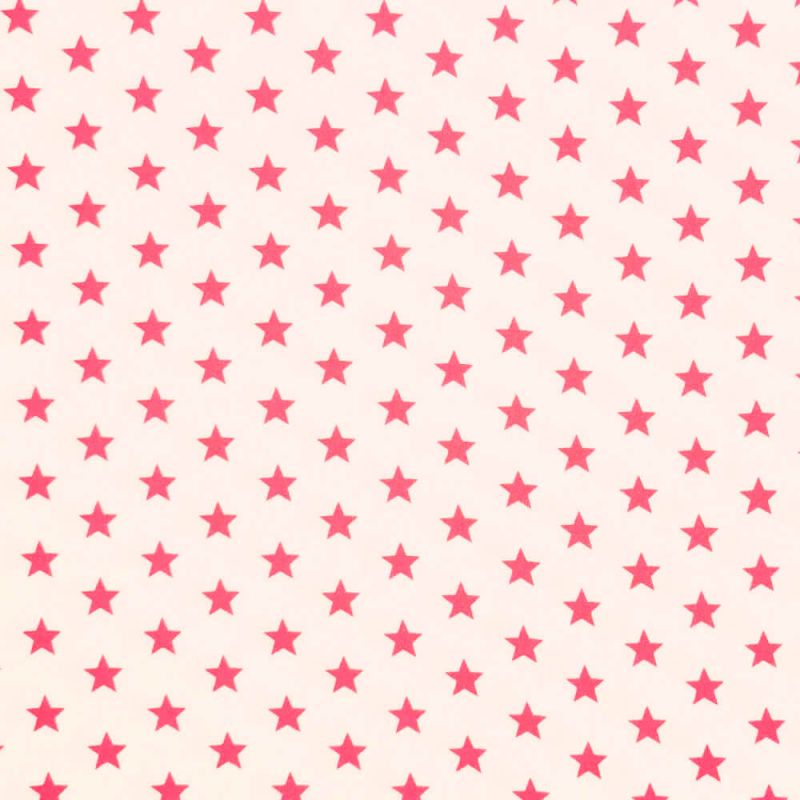 100% Cotton Fabric - Mini Stars Cerise on White