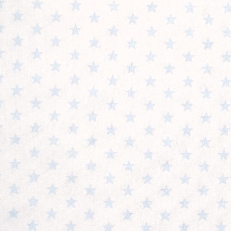 100% Cotton Fabric - Mini Stars Light Blue on White