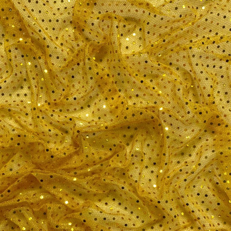 3mm Sequin Mesh Fabric - Gold on Gold