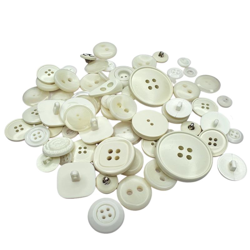 Mixed Button Pack 100g - White
