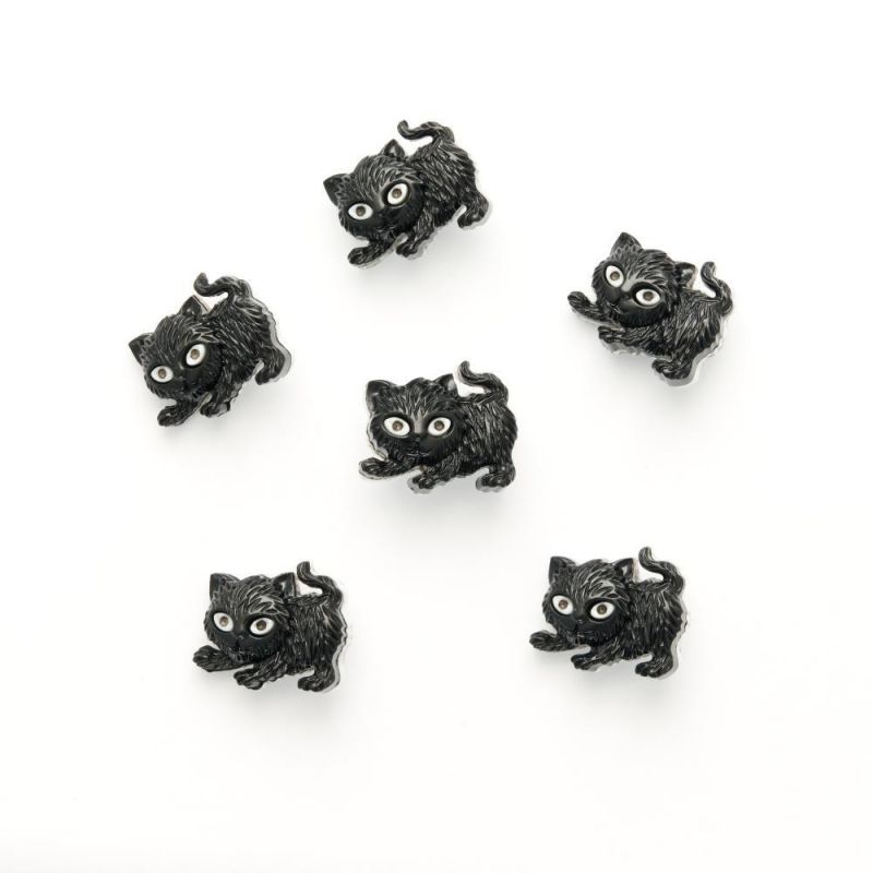 Black Cat Buttons 21mm