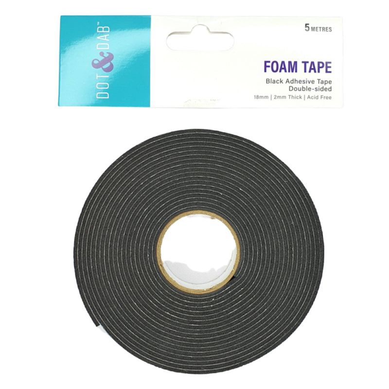 Dot & Dab Foam Tape 18mm x 2mm x 5m Black