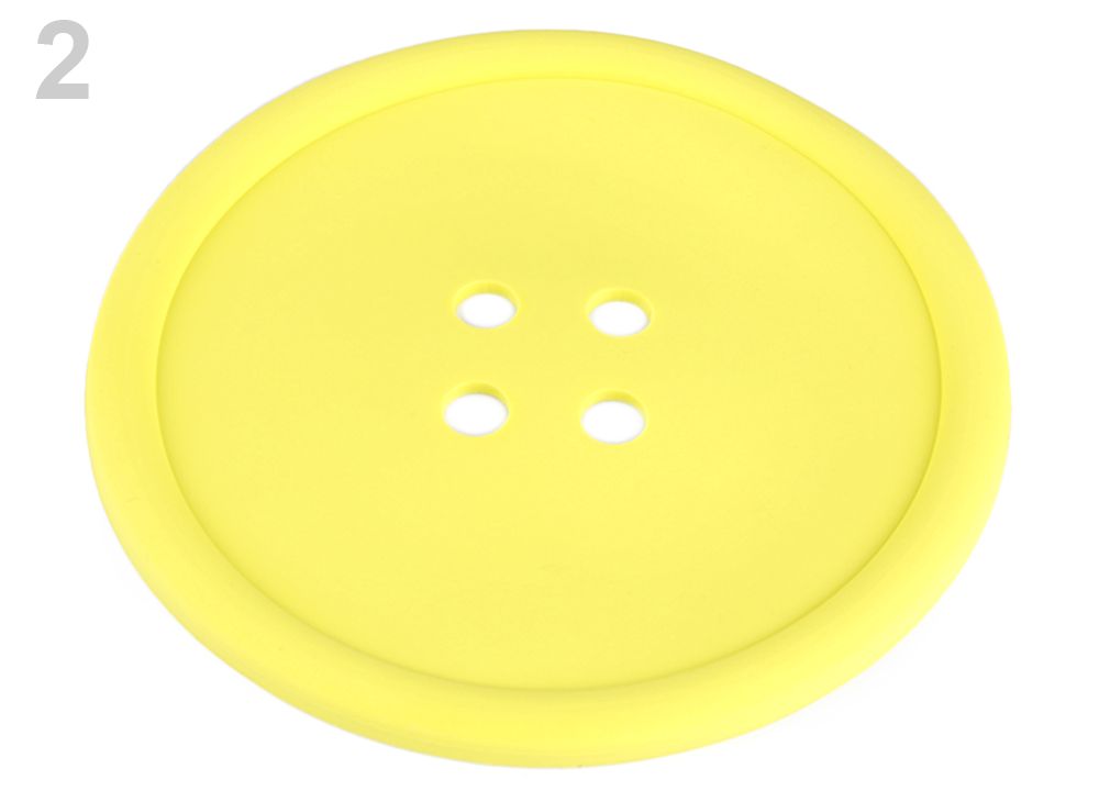 Mug Coaster Silicone Button 12cm Yellow