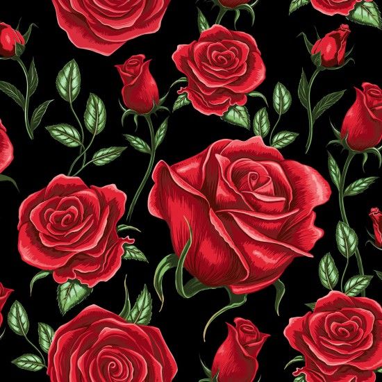 100% Cotton Fabric by Nutex - Flower Market Roses