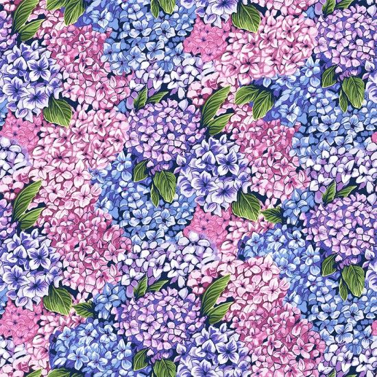 100% Cotton Fabric by Nutex - Flower Market Hydrangea