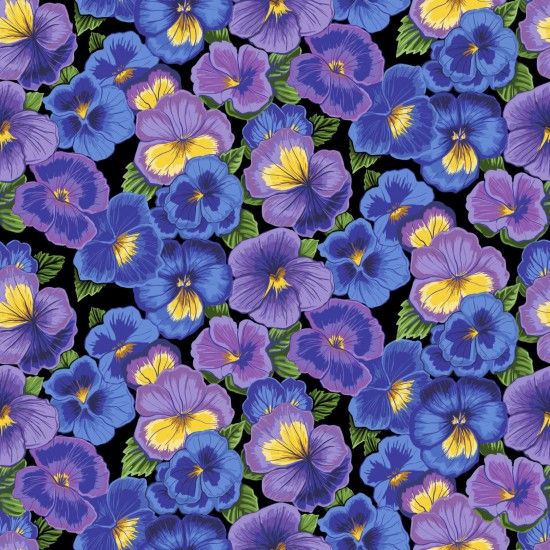 100% Cotton Fabric by Nutex - Flower Market Pansy