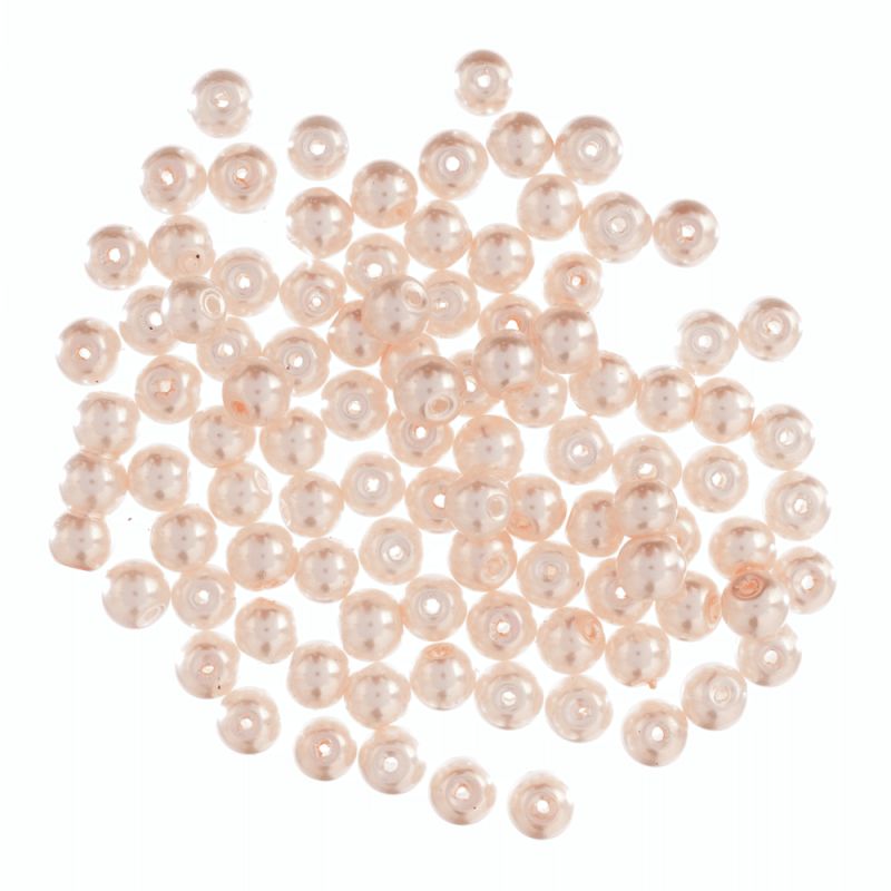 Extra Value Beads - Glass Pearls 6mm - Pink