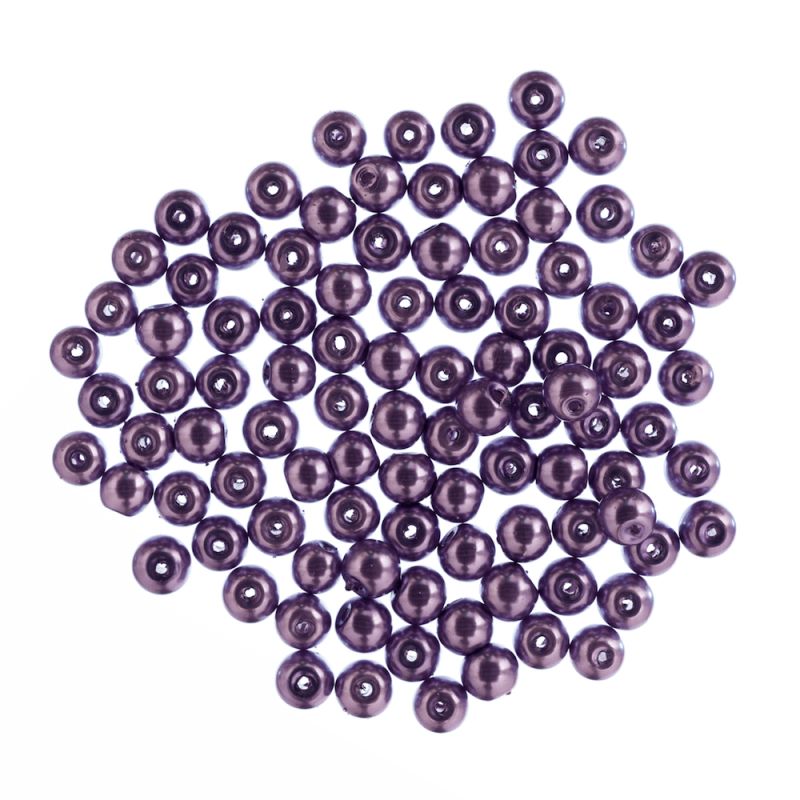 Extra Value Beads - Glass Pearls 6mm - Purple
