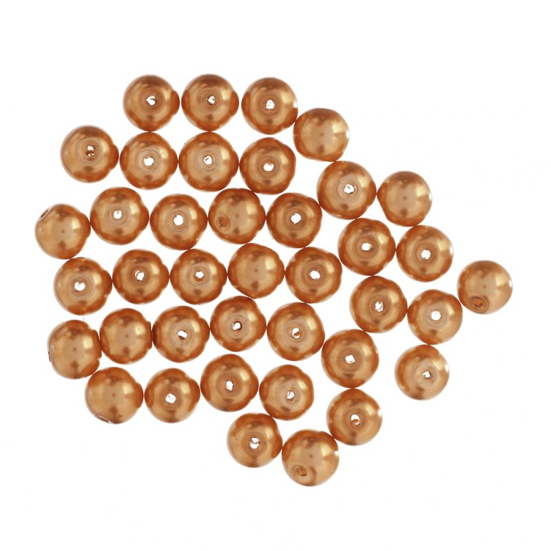 Extra Value Beads - Glass Pearls 8mm - Gold