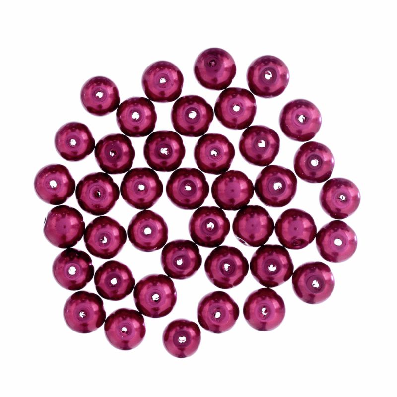 Extra Value Beads - Glass Pearls 8mm - Red