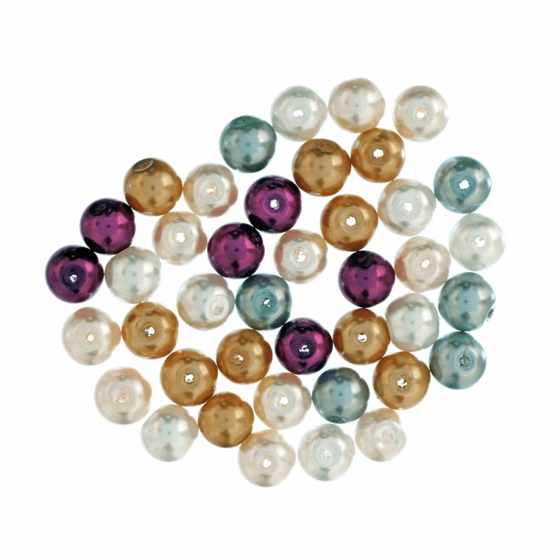Extra Value Beads - Glass Pearls 8mm - Multi