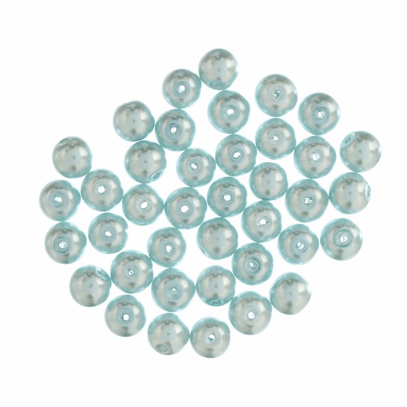 Extra Value Beads - Glass Pearls 8mm - Ice Blue