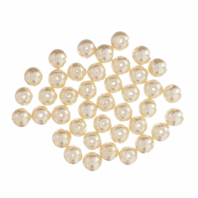 Extra Value Beads - Glass Pearls 8mm - Cream