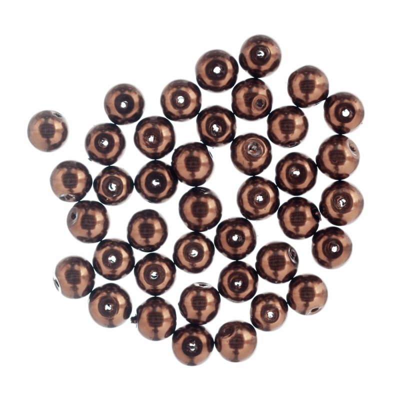 Extra Value Beads - Glass Pearls 8mm - Bronze