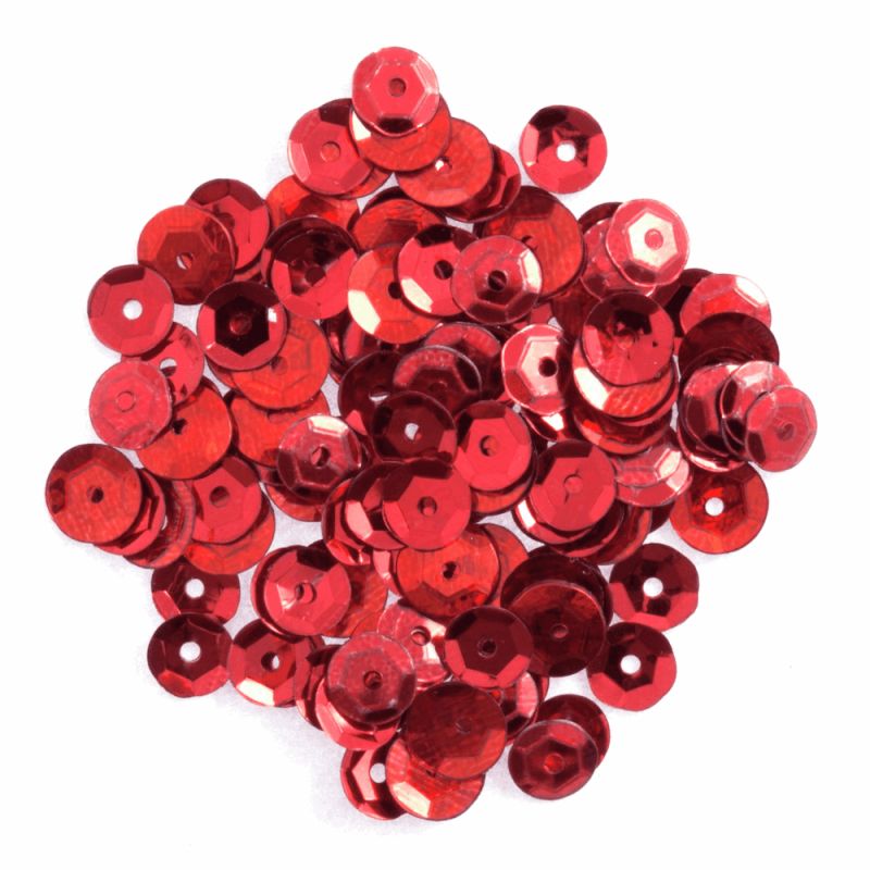 Extra Value Sequins - Cup Sequins 5mm - Red