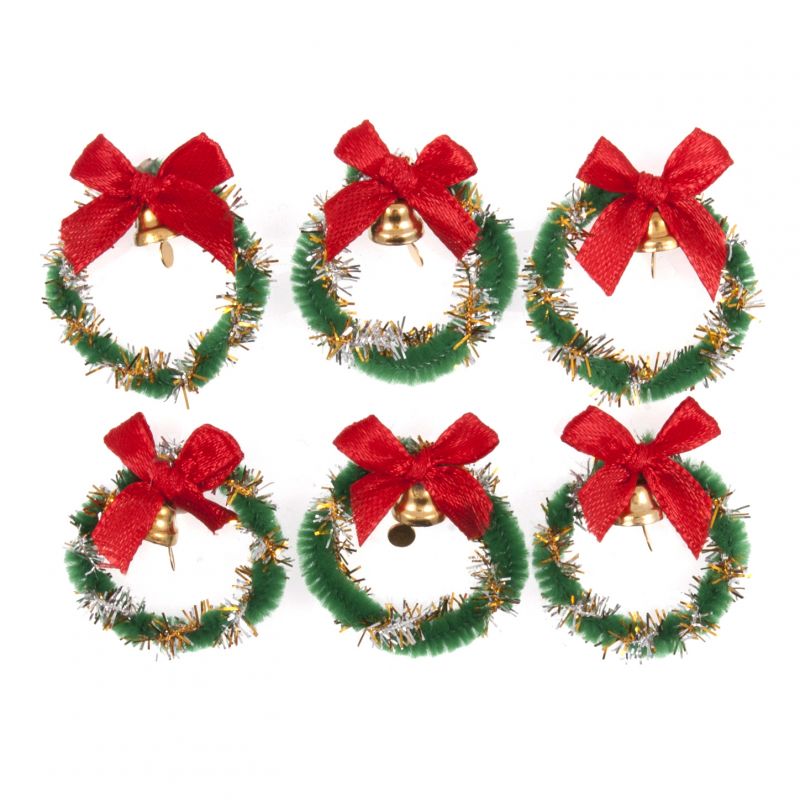 Trimits Craft Embellishment Christmas Wreaths with Bells x 6