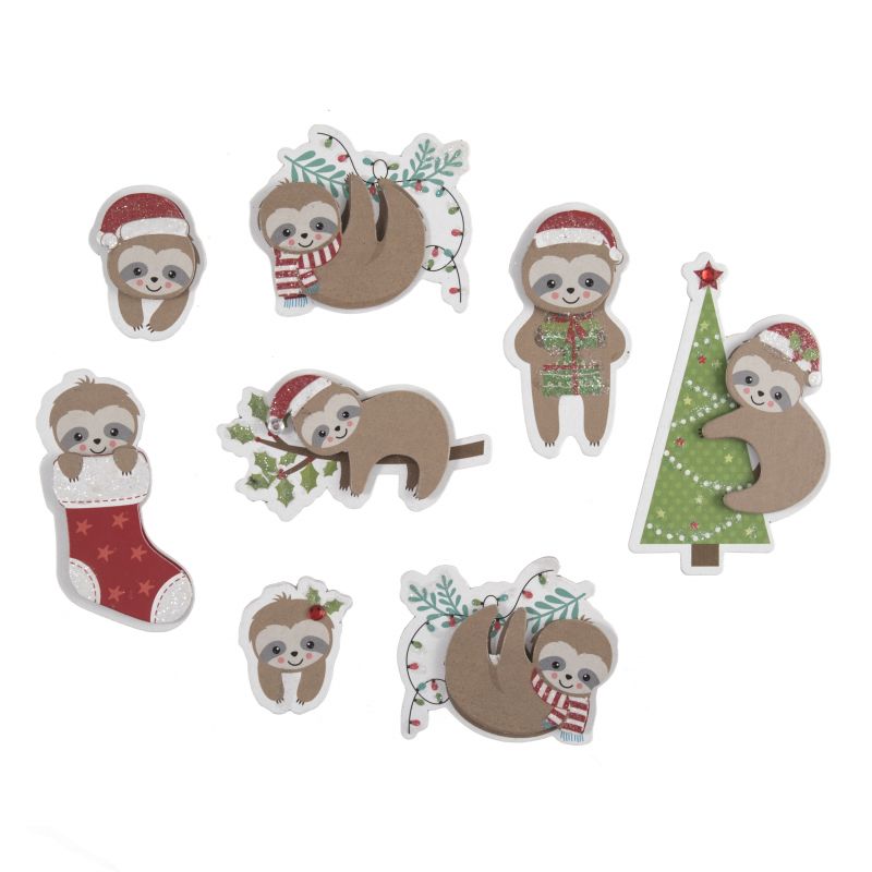 Trimits Christmas Festive Sloths x 8