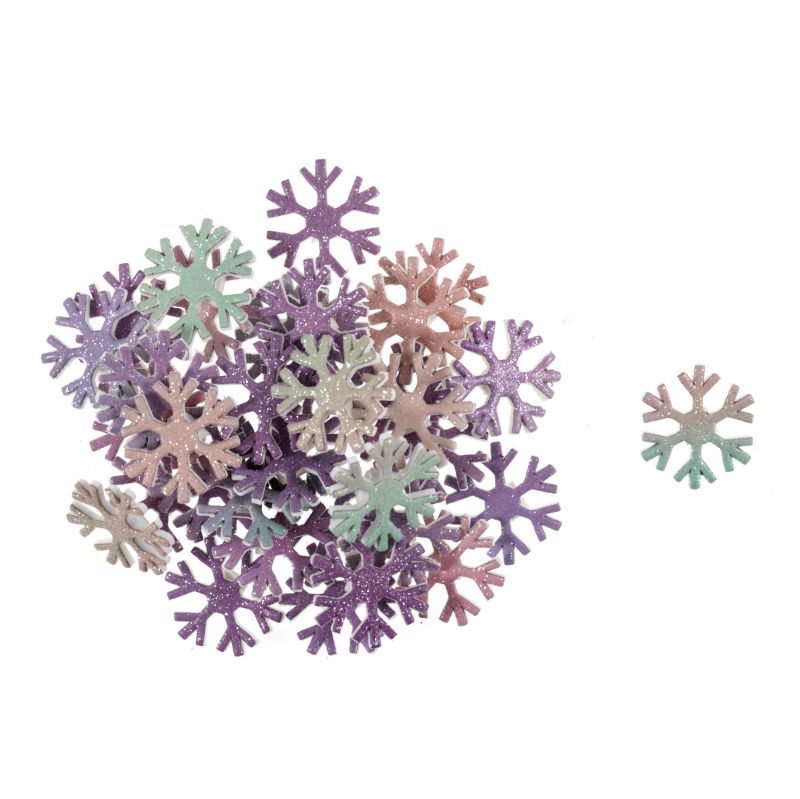 Trimits Craft Embellishment Glitter Snowflakes Pearlescent x 35