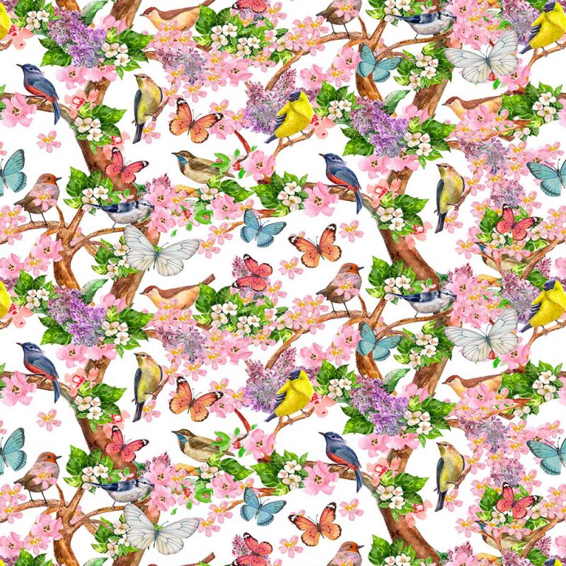 100% Cotton Fabric by Crafty Cotton - Bird Song