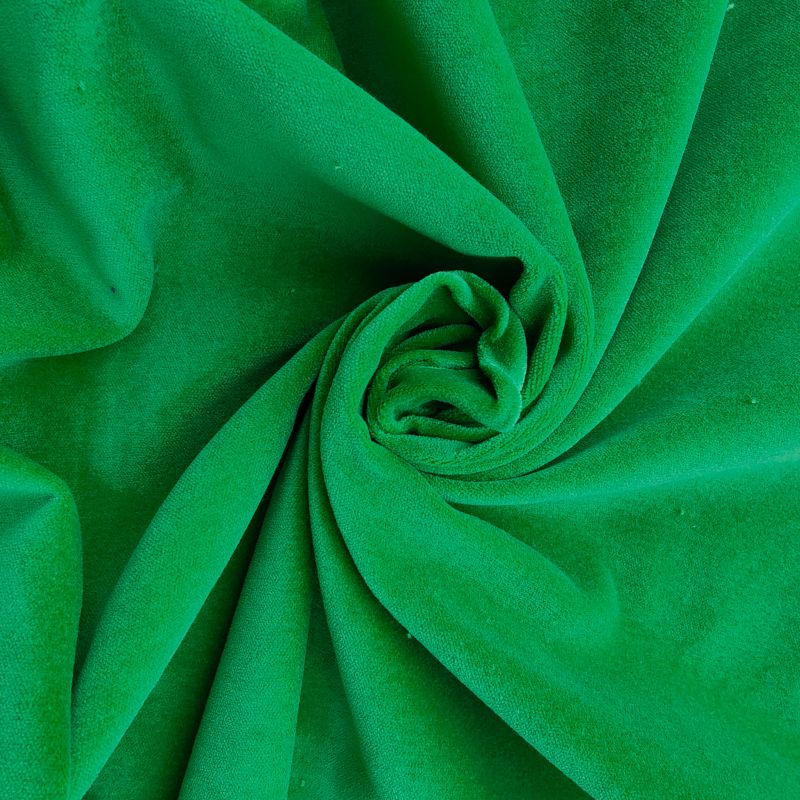 100% Cotton Velvet Fabric - Emerald Green