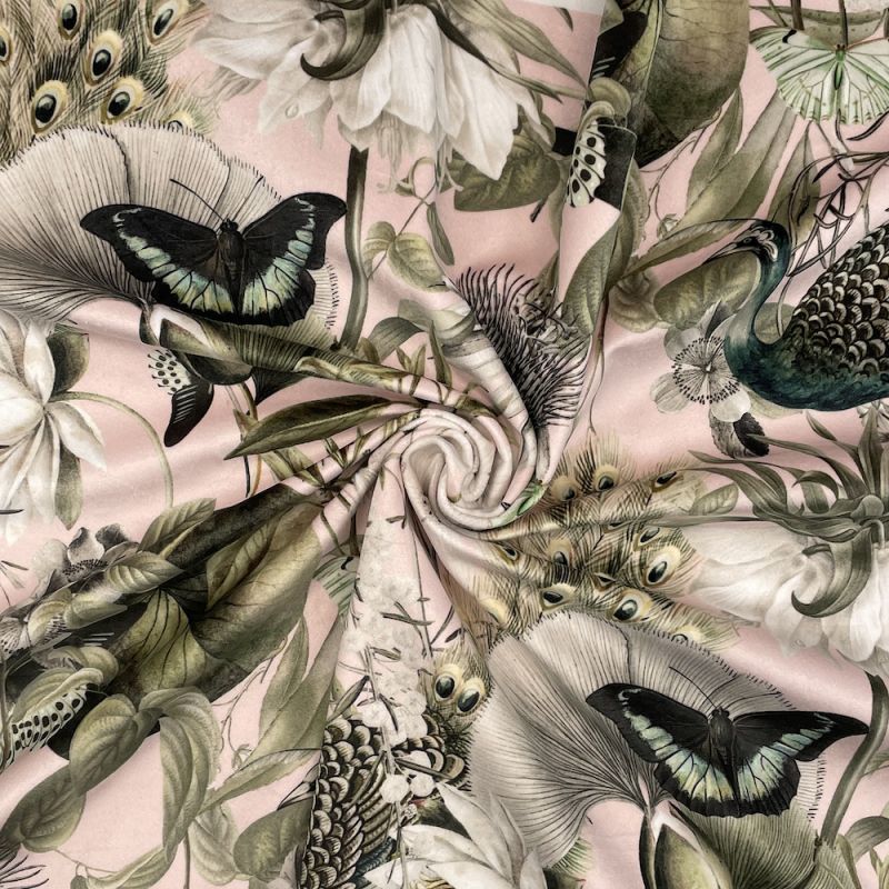 Digital Print Crafty Velvet Fabric - Utopia Baby Pink