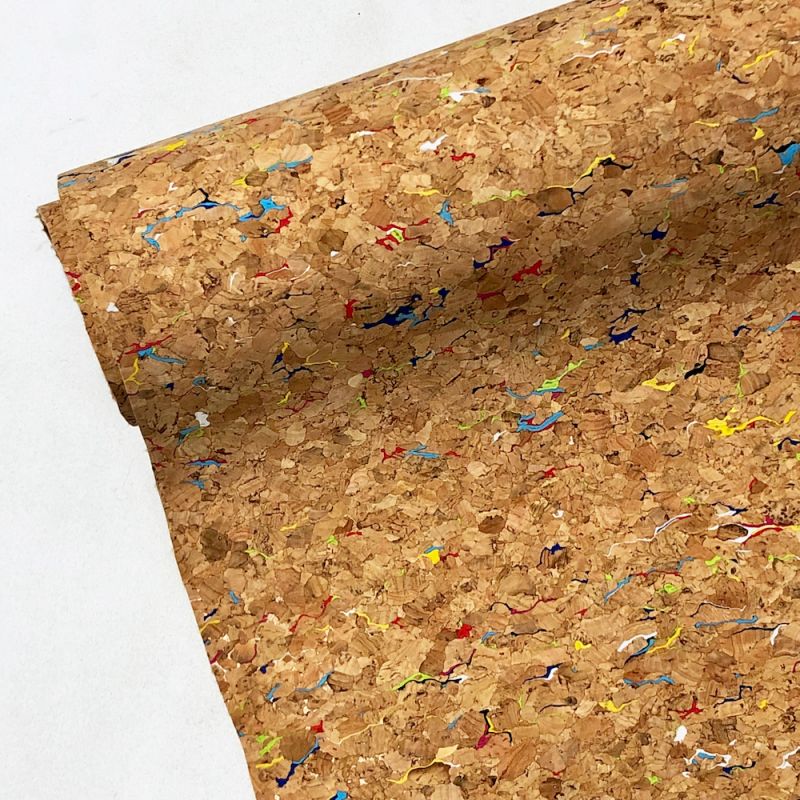 Cork PU Vinyl Fabric - Rainbow Grain