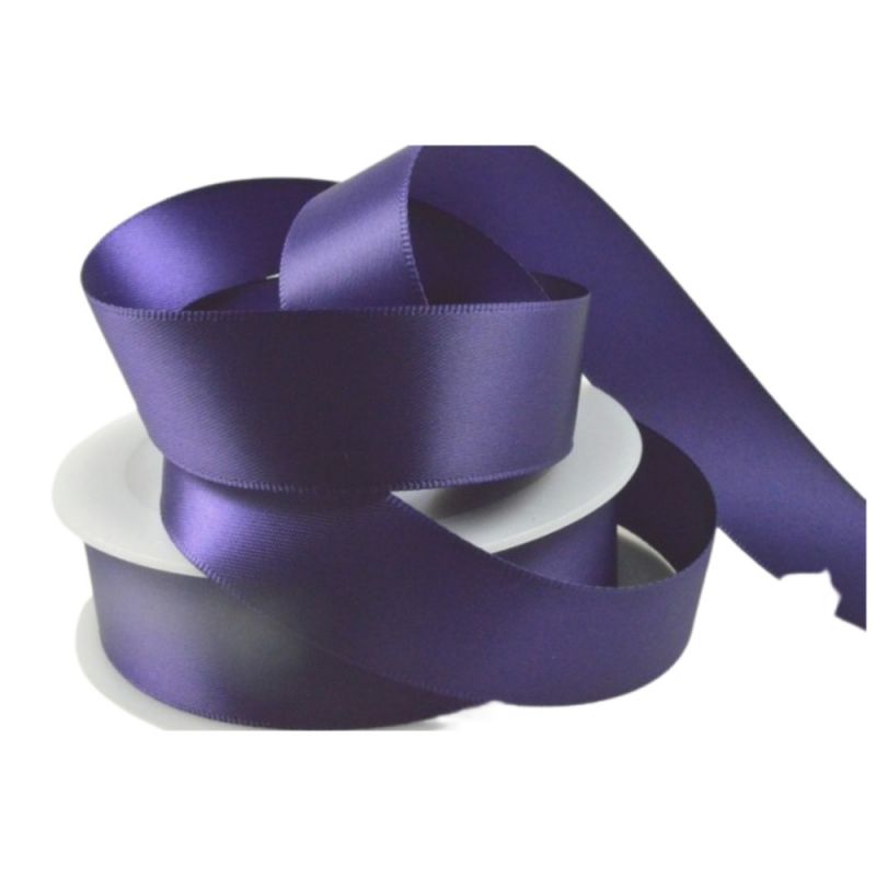 Double Sided Satin Ribbon - Dark Purple 50mm