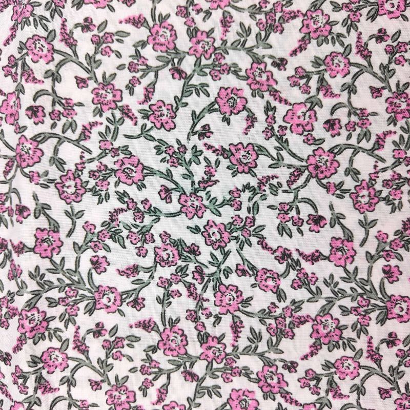 Printed Polycotton Fabric - Bluebell Pink