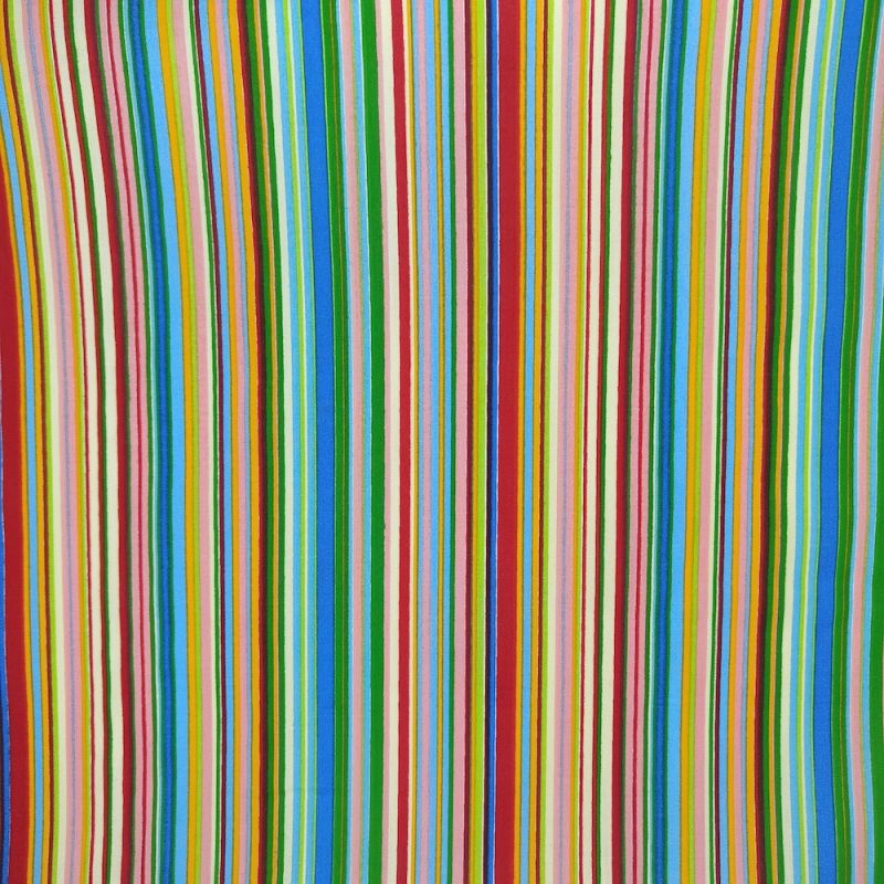 Printed Polycotton Fabric Multi Stripe - Green