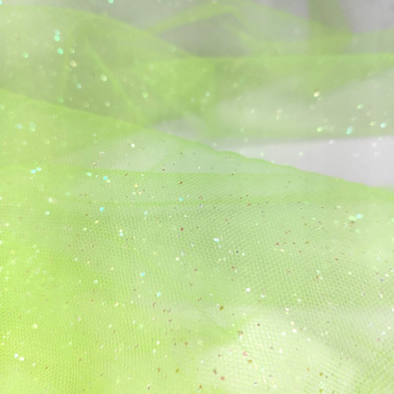 Holographic Glitter Dress Net - Lime