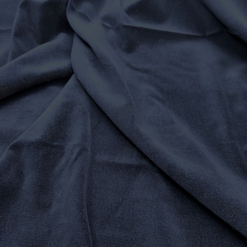 100% Cotton Velvet Fabric - Navy