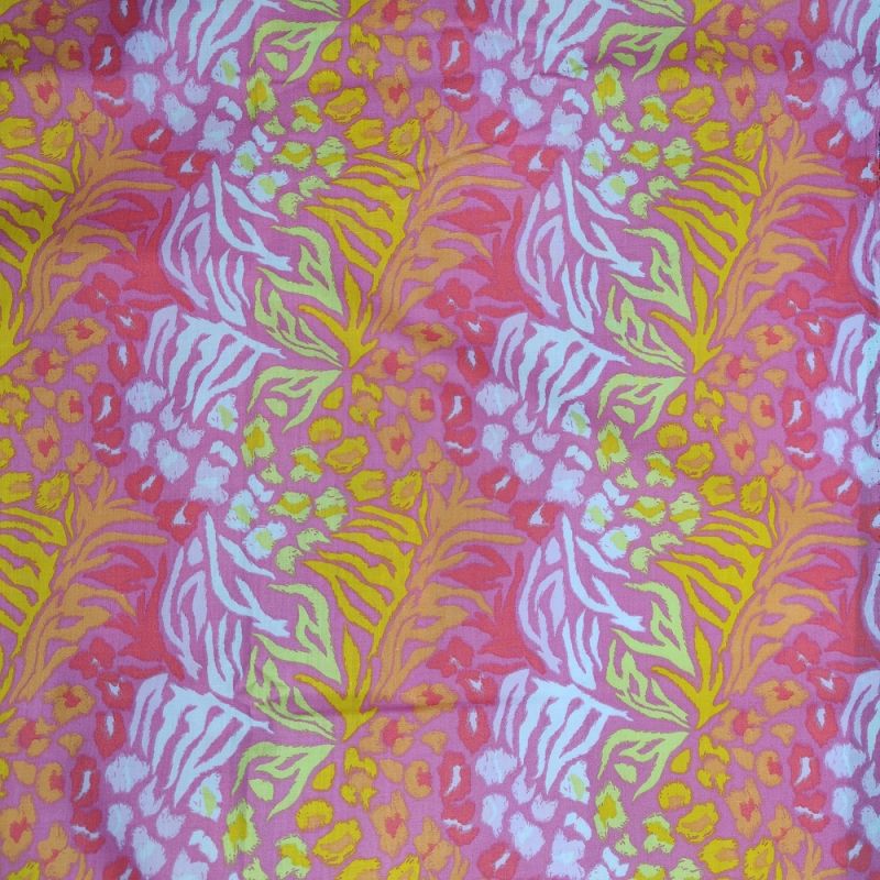 Printed Polycotton Fabric - Designs By Libby - Wild Print Pink