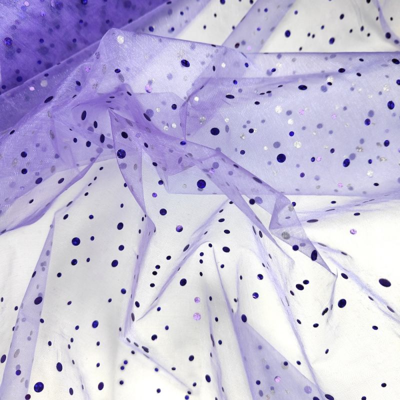 Diamante Sequin Voile - Purple with Purple Holographics