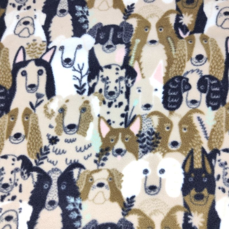 Cute Dogs - Anti Pil Printed Fleece