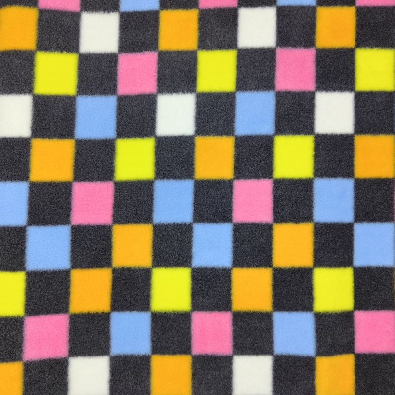 Rainbow Checkerboard - Anti Pil Printed Fleece